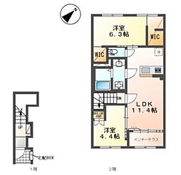 エクステンド・H 2LDKの間取図画像