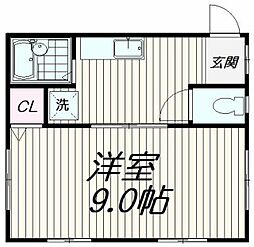 石井マンション 1Kの間取図画像