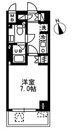 ウィスティリア高津 1Kの間取図画像