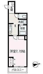 グロースリング朝霞台 1Kの間取図画像