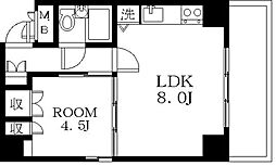 コモド大濠 1LDKの間取図画像