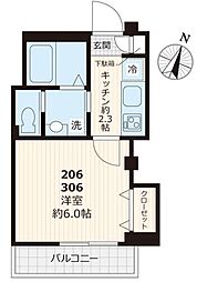 SakaeResidence 1Kの間取図画像