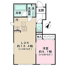 エステート田園 1LDKの間取図画像