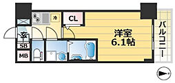 エスリード神戸兵庫駅ミッドポート 1Kの間取図画像