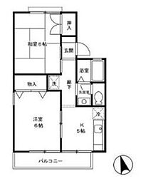 セジュール中央 2Kの間取図画像