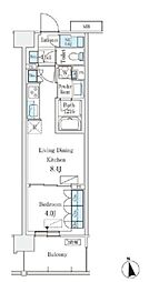 スカイグランデ津田沼 1LDKの間取図画像