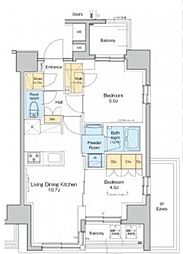 PROUDFLAT西日暮里 2LDKの間取図画像