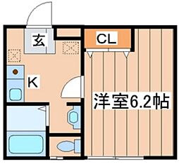 ピアヒルズ 1Kの間取図画像