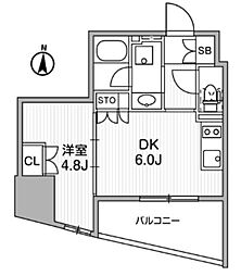 nido蔵前アベニュー 1DKの間取図画像