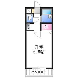 アバンドール二色の浜 1Kの間取図画像