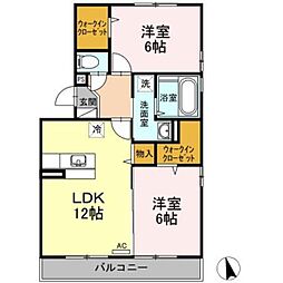Rakura・ATAGO 2LDKの間取図画像