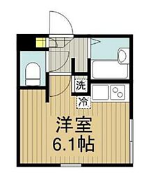 ペルセ 4階ワンルームの間取り