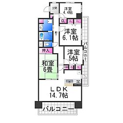 ソルプラーサ堺1番館 4LDKの間取図画像
