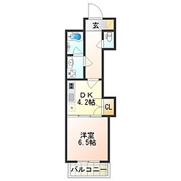 アンティオキア 1DKの間取図画像