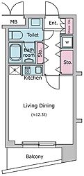 レジディア西麻布 ワンルームの間取図画像