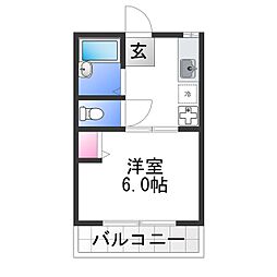 セルティア東貝塚 1Kの間取図画像