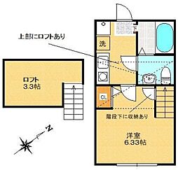 ルマーク鶴川 1Kの間取図画像