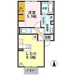 サンク藤貴 1LDKの間取図画像