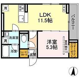 D Paina 登戸III 1LDKの間取図画像