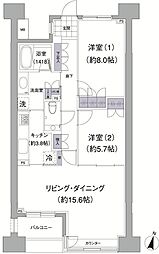 アビティ目黒 5階2LDKの間取り