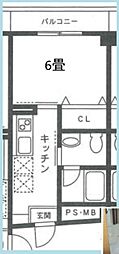 アン・シルクコーポ 1Kの間取図画像