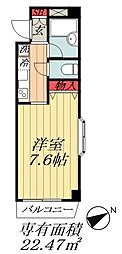 ピュアメゾンティーアンドワイ 1Kの間取図画像