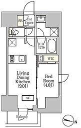 イプセ渋谷本町 1LDKの間取図画像