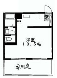 ラピス等々力 1階ワンルームの間取り