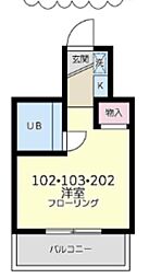 桜ケ丘ハイライツ ワンルームの間取図画像