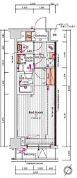 ARTESSIMOREVE 1Kの間取図画像