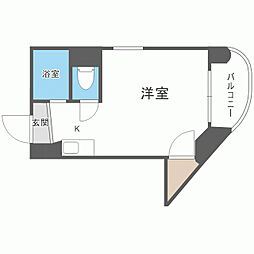 ライベストコート南福岡 ワンルームの間取図画像
