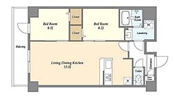 コンフォリア西尾久 7階2LDKの間取り