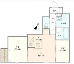 ポルク上河原 1LDKの間取図画像