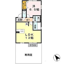サンフィールド2 1LDKの間取図画像