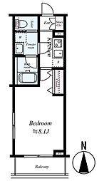 dips南六郷 1Kの間取図画像