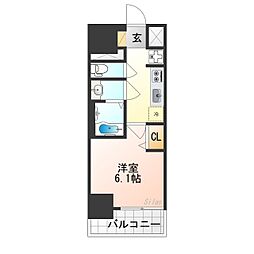 プレサンス大津京町ベルリーヴァ 1Kの間取図画像