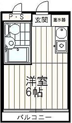 リエス多摩センター 1階ワンルームの間取り