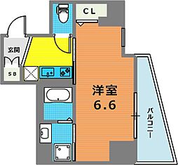 グルーブ神戸元町アリア 10階1Kの間取り
