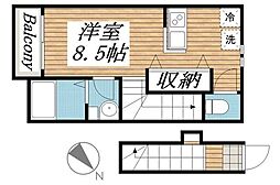 パークテラス新松戸2 ワンルームの間取図画像