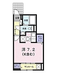 アライブ　国立 1階1Kの間取り