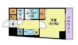 JR山手線 五反田駅 徒歩5分の賃貸マンション 8階1Kの間取り