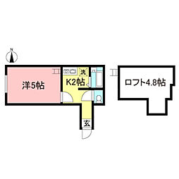 グッドウィル・グリーン 1Kの間取図画像