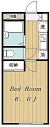 レオパレスパステルランド 1Kの間取図画像