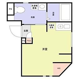 カテリーナ千住大橋 3階ワンルームの間取り