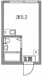 カモミール阿佐谷 2階ワンルームの間取り