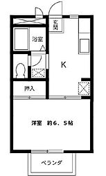 ハイツ・アリエス 2階1Kの間取り