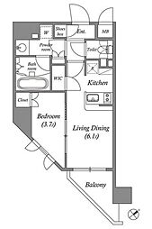 ISM練馬 7階1LDKの間取り