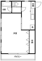 北町ビル 1Kの間取図画像