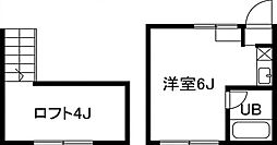 ピンクロック ワンルームの間取図画像