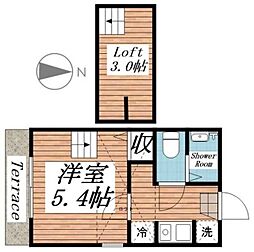 メゾン・ド・ヴェール 1Kの間取図画像